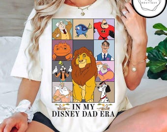 Camiseta vintage "In My Disney Dad Era", camiseta "Disney Dad Era", idea de regalo para el Día del Padre de Disney, camiseta de Disney Mufasa para papá, camiseta de Disney para papá primerizo