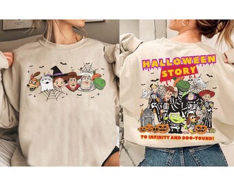 Vintage Disney Pixar Toy Story Halloween Story To Infinity and Boo-Yound Shirt, Woody Buzz Jessie Alien Toy Story Party Halloween 2026 Shirt