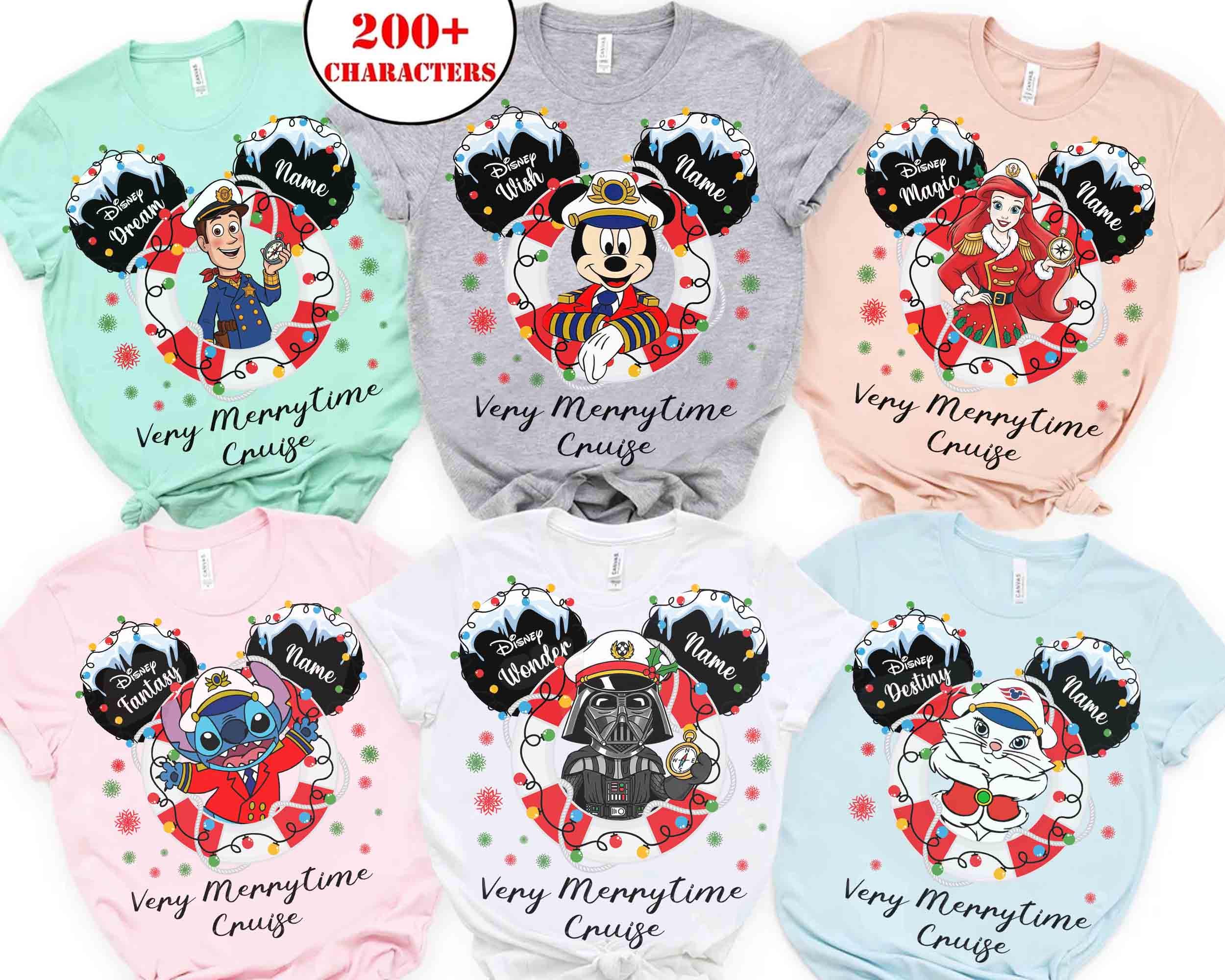 Personalized Disney All Characters Cruise Line Shirt, Very Merry Time Cruises Shirt, Customs Mickey & Friends Toy Story Christmas Lights Tee