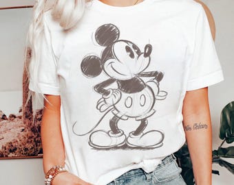 Camiseta de Mickey y sus amigos de Disney, camiseta con retrato de Mickey Mouse, camiseta con la pose clásica de Mickey, camiseta a juego para la familia de Disneyland, Reino Mágico