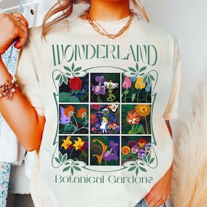 Disney Wunderland Botanische Gärten T-Shirt, Alice im Wunderland, Alice Blumen Shirt, Epcot Blumen und Garten Shirt, Disney Familie Tee