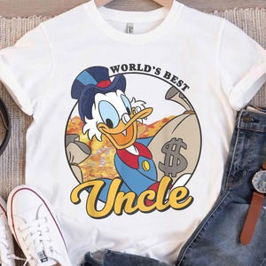 Disney DuckTales Scrooge McDuck World&#39;s Best Uncle Disney Disneyland Family Matching Shirt, Magic Kingdom Tee, WDW Epcot Theme Park Shirt