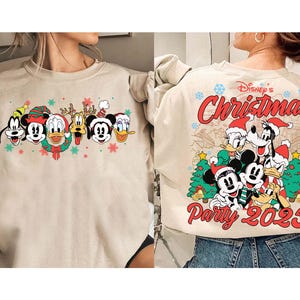 2-sided Retro Disney Mickey and Friends Christmas Lights Shirt, Mickey's Very Merry Christmas Party 2025 Tee, Disneyland Christmas Shirt