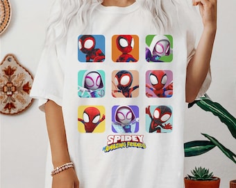 Marvel Spidey and His Amazing Friends Shirt, Spiderman Version Shirt, Spin and Ghost-Spider Marvel Shirt, Spiderman Family Matching Shirt