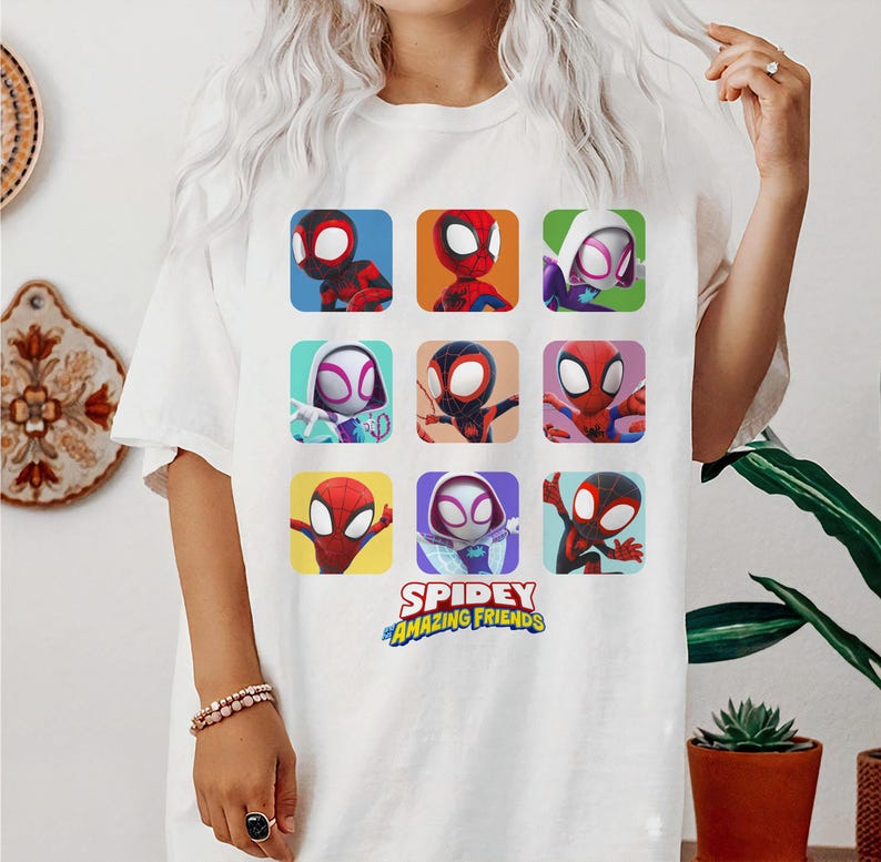 Marvel Spidey and His Amazing Friends Shirt, Spiderman Version Shirt, Spin and Ghost-Spider Marvel Shirt, Spiderman Family Matching Shirt image 1