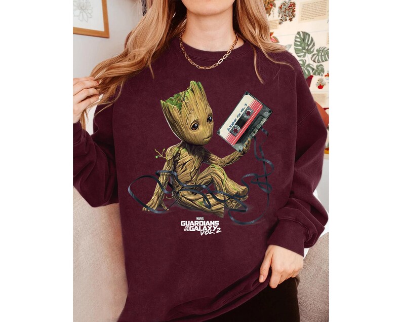 Marvel Guardians Of The Galaxy Groot Tape Portrait T-Shirt, Disneyland Family Matching Shirt, Magic Kingdom Tee, WDW Epcot Theme Park Shirt image 4
