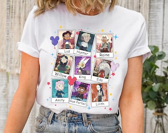 Disney The Owl House Characters Photos Book Shirt, Owl House Hexside School, King Amity Hunter Shirt, Disneyland Family Matching Shirt