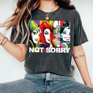Disney Villains Baddies Ursula Cruella Evil Queen Not Sorry T-shirt, Disneyland Family Matching Shirt, Magic Kingdom, WDW Epcot Theme Park