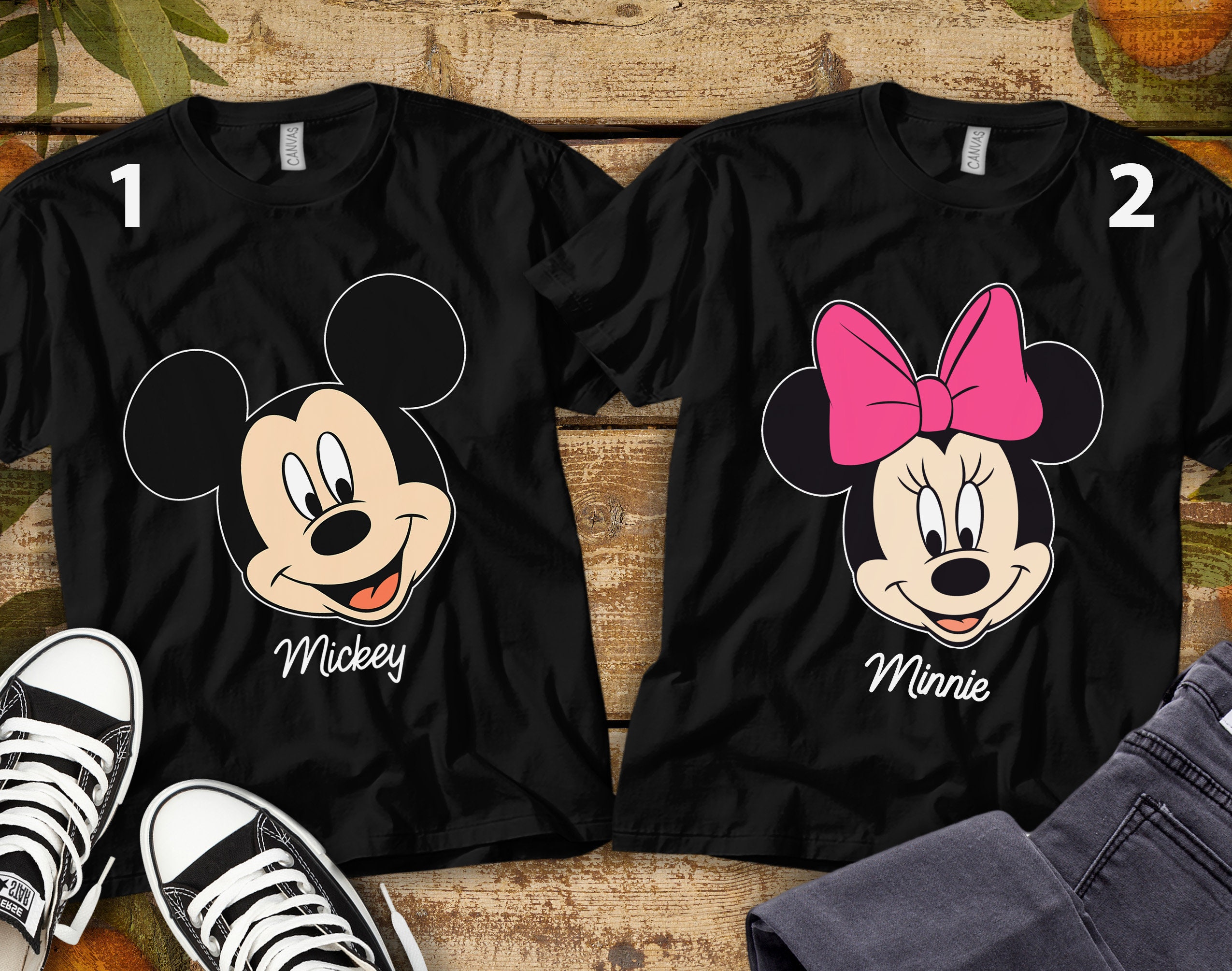 Disney Mickey And Friends Mickey Mouse Minnie Mouse Big Face Tshirt