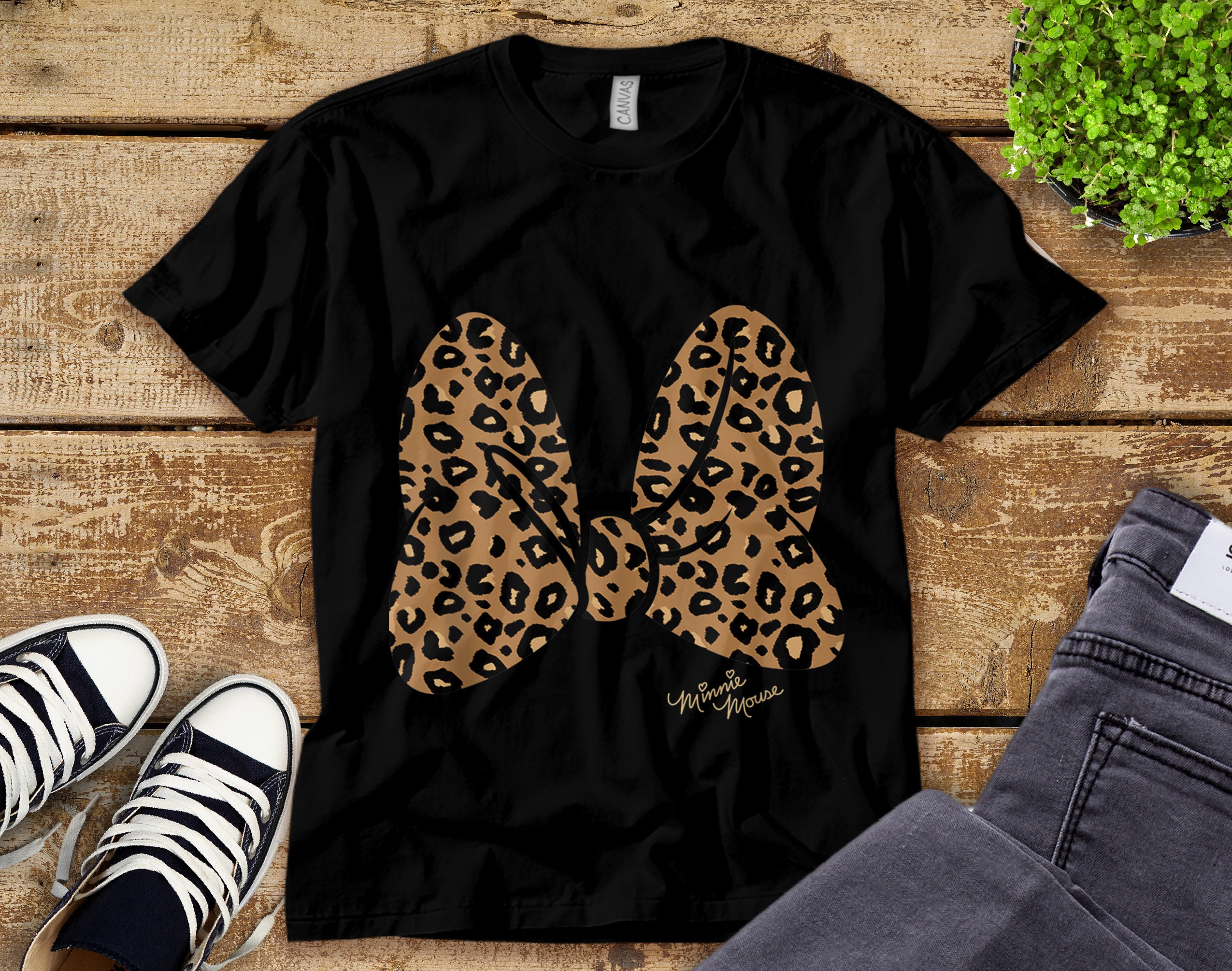 minnie mouse leopard shirt