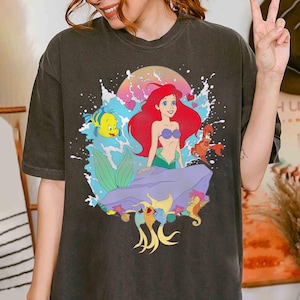 Maglietta Disney Ariel Principessa La Sirenetta Ariel Splash, Maglietta coordinata per la famiglia Disneyland, Maglietta Magic Kingdom, Parco a tema WDW Epcot