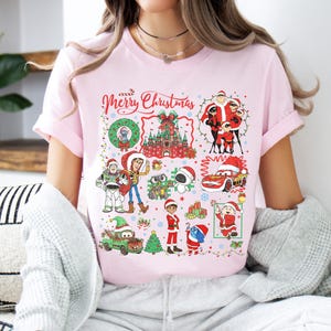 Disney Pixar Group Christmas Lights shirt, Disney Pixar Pier Christmas Tee, Cars Toy Story Inside Out Disneyland California Christmas Outfit image 3