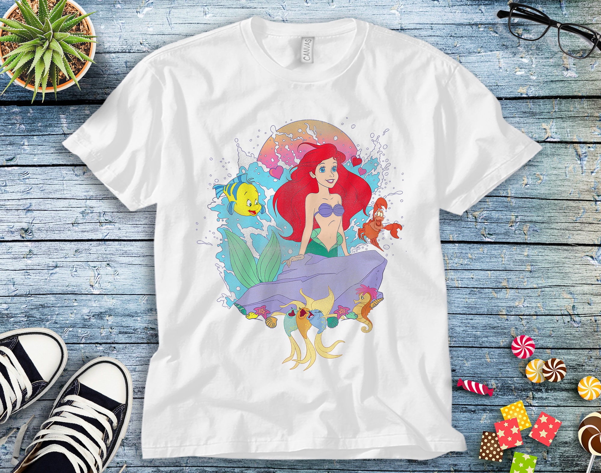 Disney Ariel Princess The Little Mermaid Ariel Splash T-Shirt Disney Ariel Princess The Little Mermaid Ariel Splash T-Shirt