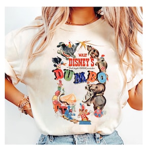 Disney Dumbo Classic Characters Logo T-Shirt, Disneyland Family Matching Shirt, Magic Kingdom Tee, WDW Epcot Theme Park