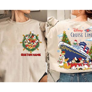 Camiseta personalizada de Disney Cruise Line de Navidad con Mickey y sus amigos, camiseta de Disney Cruise Line 2025, Disney Wish Dream Fantasy Magic Wonder