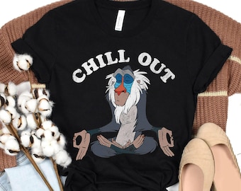 Disney Lion King Rafiki Chill Out Meditation Graphic Shirt, Disneyland Family Matching Shirt, Magic Kingdom Tee, WDW Epcot Theme Park
