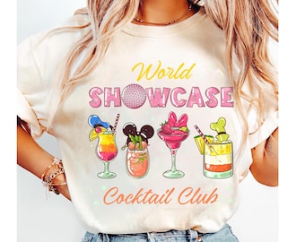 World Showcase Cocktail Club Shirt, Epcot Drinking Shirt, Drinking Around The World, Mickey and Friends Drinking Shirt, Epcot Festival 2026