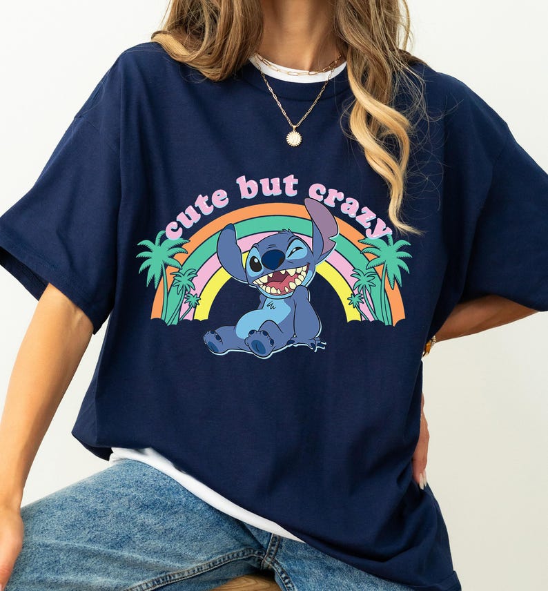 Disney Lilo And Stitch Cute But Crazy Stitch T-Shirt, Disneyland Family Matching Shirt, Magic Kingdom Tee, WDW Epcot Theme Park image 2