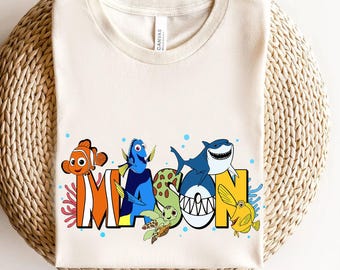 Personalized Finding Nemo Character Name Shirt, Custom Girl Tee, Name Kids Shirt, Custom Boy Shirt, Custom Name Disney Family Matching Tee