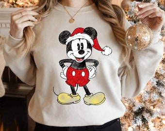 Disney Holiday Mickey Mouse Classic Christmas Portrait Shirt, Disneyland Christmas Matching Family Shirts, Christmas Squad Shirt Party Gift