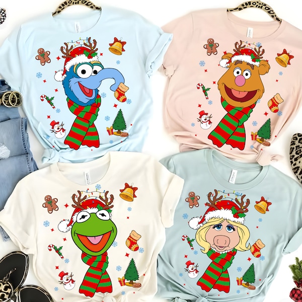 Disney The Muppets Characters Christmas Costume Shirt, Custom Disney Family Christmas Matching Shirt,Personalized Disneyland Christmas Shirt