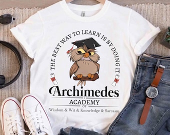 Archimedes Academy Knowledge Sarcasm Shirt, Sword In The Stone Owl Shirt, Disneyland Matching Family Shirt, Animal Kingdom Family Trip Gift