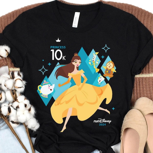 runDisney Belle 10K Shirt, Disney Princess Half Marathon Weekend T-shirt, Disney Runner Shirt, Beauty and The Beast Shirt, Disneyland Trip