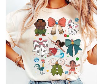 Maglietta Disney Moana Hei Hei Rooster e Pua Coquette Bows, Maglietta del film Disney Moana 2, Maglietta Disney Moana Maui, Maglietta coordinata Magic Kingdom