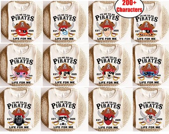 Personaliseer alle personages Disney Pirates-shirt, Yo Ho Yo Ho A Pirate's Life for Me Mickey & Friends, Pooh, Star Wars, Toy Story Cruise-shirt