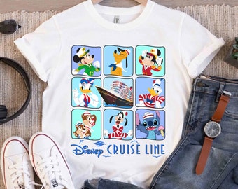 Cute Cruise Line Mickey and Friends Disney Cruise Shirt, Disney Family Cruise 2025 Tee, Cruise Line Tee, Disney Wish Fantasy Magic Wonder