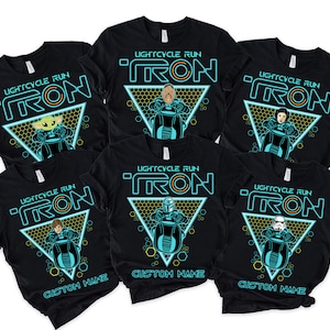 Personalized Star Wars Tron Lightcycle Run Ride Shirt, Custom Star Wars Mickey Tron Bike, Disneyland Tron Lightcycle Family Matching Shirt