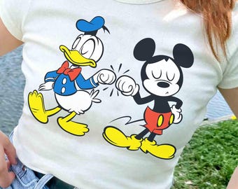 Camiseta de Disney Mickey Mouse y Donald Duck Mejores Amigos, Regalo para Viaje a Disneyland WDW, Camisetas Familiares a Juego, Magic Kingdom