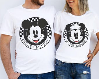 Disney Mickey And Friends Mickey Mouse Minnie Mouse Checkerboard Circle Tees, Checkered Mickey Shirt, Disney Family Vacation Shirt