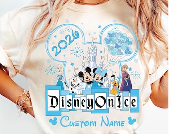 Camiseta personalizada de Disney on Ice, Mickey y sus amigos, Disney es mejor sobre hielo, Vacaciones familiares en Disneyland 2026, Viaje de invierno al espectáculo de Disney on Ice