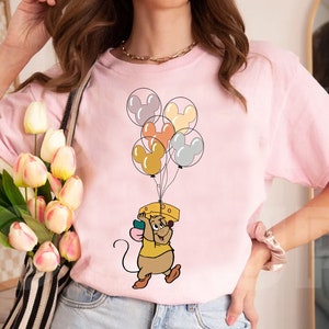Disney Cinderella Gus Love Cheese with Mickey Balloon Shirt, Cute Gus Shirt, Mickey Ears Birthday Shirt, Disneyland Family Matching Shirt