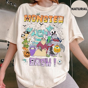 Retro Disney Monster Inc Halloween Shirt, Mike Sully Boo Mummy Tee, Vintage Monster Halloween Group Shirts, Halloween Family Trip 2025 Shirt