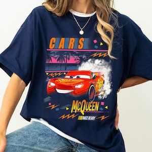 Disney Cars Lightning McQueen Palm Tree Sunset Disneyland Family Matching Shirt, Magic Kingdom Tee, WDW Epcot Theme Park image 2