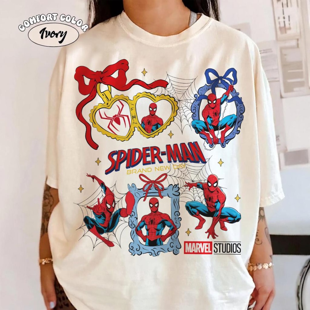 Vintage Comfort Colors Coquette Bow Spider-Man Brand New Day T-shirt, Spider Man For Kid S