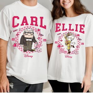 Disney Mickey en Minnie Love Hearts Valentine-shirt, Stitch & Angel Valentine-shirts, Max Roxanne-T-shirts voor koppels, bijpassende T-shirts voor Disney-koppels afbeelding 4