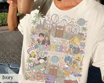 Retro Disney Universal Studios Comfort Colors-shirt, Universal Studios 2026 Trip, Universal Studios Hollywood Trip Tee, Disney Park Trip