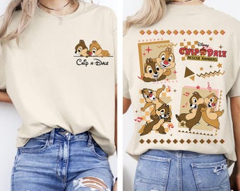 2-sided Disney Chip N Dale Pocket Shirt, Rescue Rangers, Retro Chip N Dale Shirt, Double Trouble Matching Tee, Disney Chipmunks Shirt