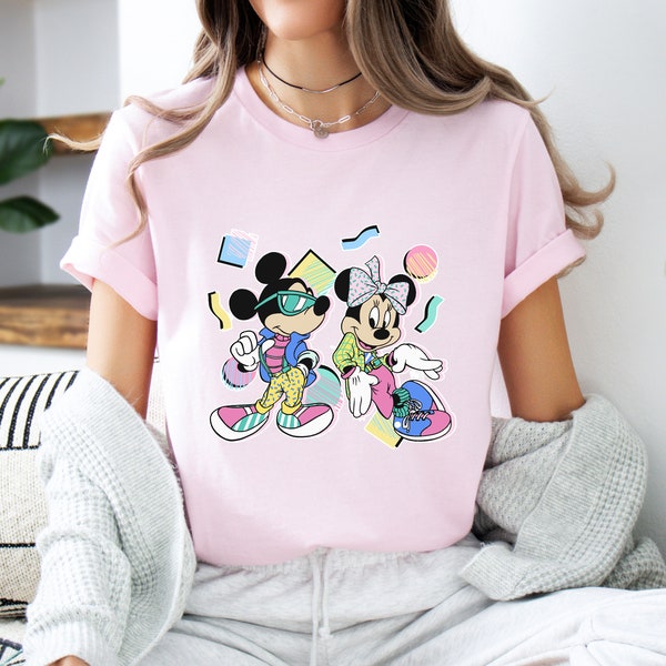 Disney Mickey And Friends Mickey And Minnie 80s Style Disneyland Family Matching Shirt, Magic Kingdom Tee, WDW Epcot Theme Park Shirt