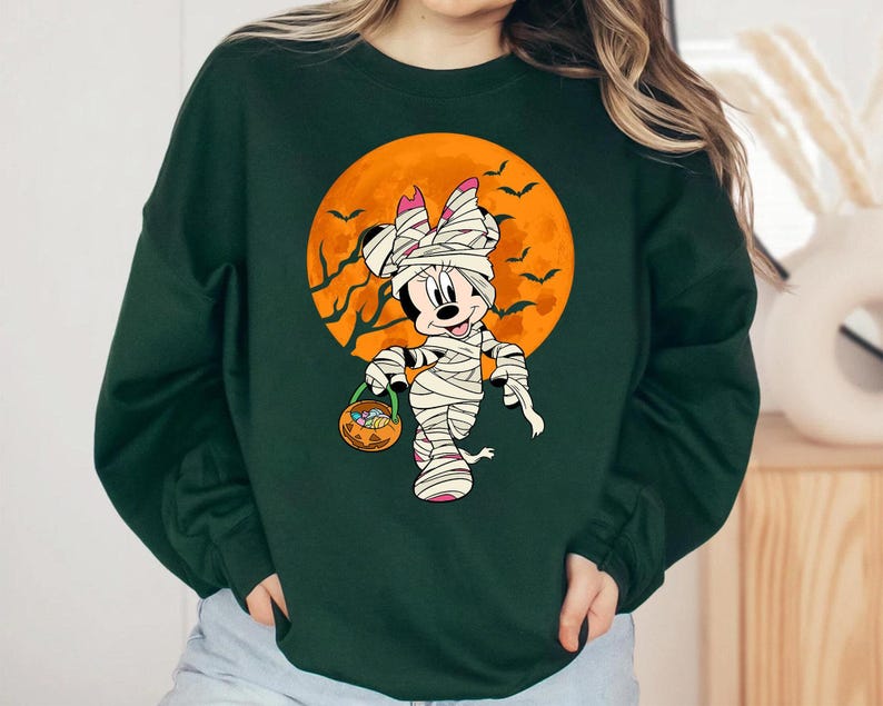 Disney Minnie Mouse Mickey Mouse Mummy Moon Pumpkin Lantern Halloween Shirt, Disneyland Halloween Matching Shirt, Halloween Party Gift 2026 image 3