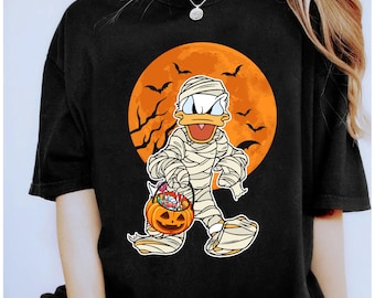 Disney Donald Duck Mummy And Pumpkin Lantern Halloween Shirt, Mummy Donald Tee, Disneyland Halloween Matching Shirts, Mickey's Not So Scary