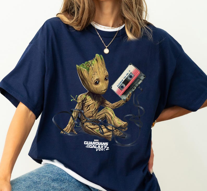 Marvel Guardians Of The Galaxy Groot Tape Portrait T-Shirt, Disneyland Family Matching Shirt, Magic Kingdom Tee, WDW Epcot Theme Park Shirt image 2