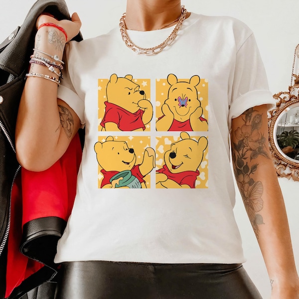 Disney Pooh Portrait Boxes Shirt, Disney Cute Pooh Winnie The Pooh Shirt, Disneyland Trip Gift, WDW Matching Family Shirts Unisex T-shirt