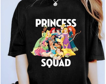 Princess Squad Disney Princess Camisa divertida, Camisa a juego de la familia Disneyland, Camiseta Magic Kingdom, Parque temático WDW Epcot