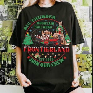 Retro Disney Mickey And Friends Big Thunder Mountain Railroad Est 1979 Christmas Shirt, Disneyland Christmas Matching Tee, Holiday Magic Tee image 3