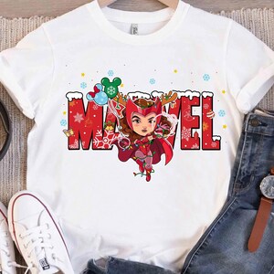 Marvel Characters Christmas Costume Shirt, Groot, Spider-Gwen, Spider-man, Hulk, Deadpool Xmas Lights, Disneyland Christmas Matching Shirt image 4