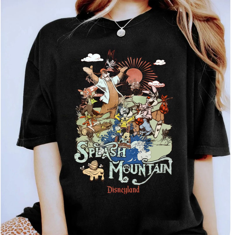 Vintage Disney Splash Mountain Shirt, Retro Disneyland Splash Mountain Shirt, Disney Disneyland Family Matching Shirt, Magic Kingdom Tee image 1